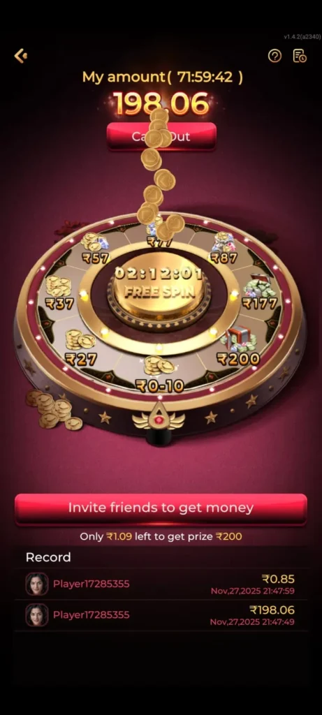 IE777 Game free spin wheel offering instant cash prizes and reward withdrawals