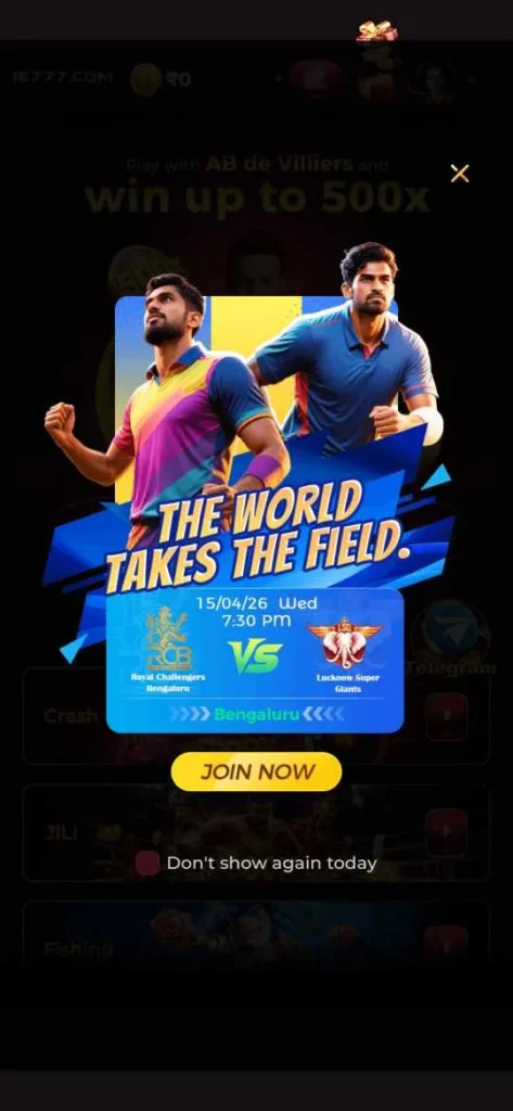 IE777 Login page with IE777 APK download, casino games, jackpot rewards, and mobile gameplay features